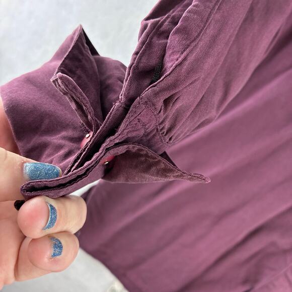 New York Style Button Up Blouse 100% Silk Women's Small Plum Purple Old Money - Picture 10 of 12